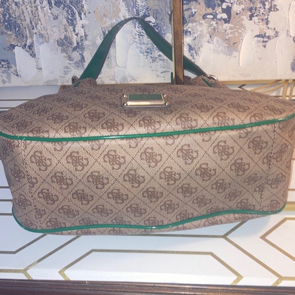 NWOT Guess HOBO  Calista Satchel  Brown and Green Designer Women's Bag - Picture 6 of 16